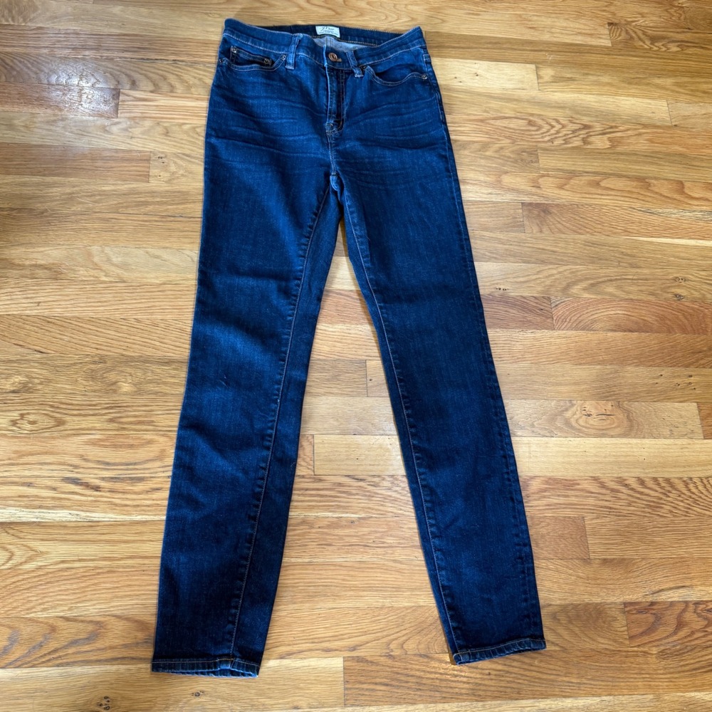 J Crew Lookout Jeans Woman 28 High Rise Skinny Stretch‎ Denim dark